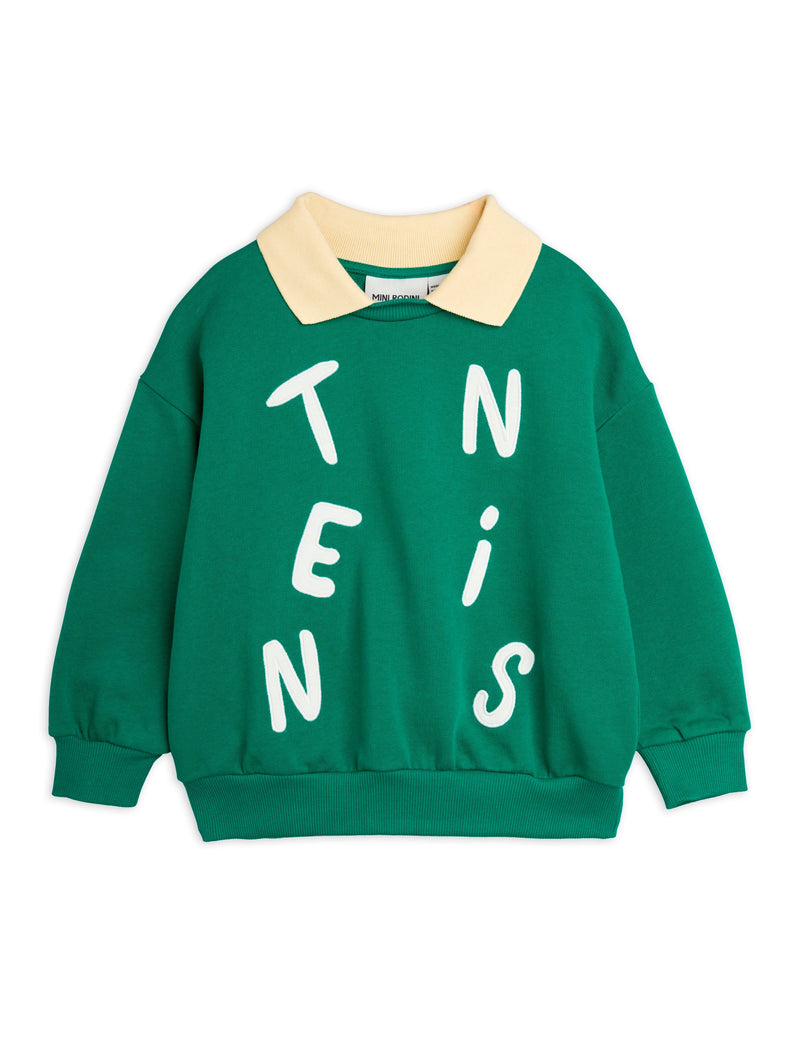 [Mini Rodini] Tennis Application Collar Sweatshirt - Green