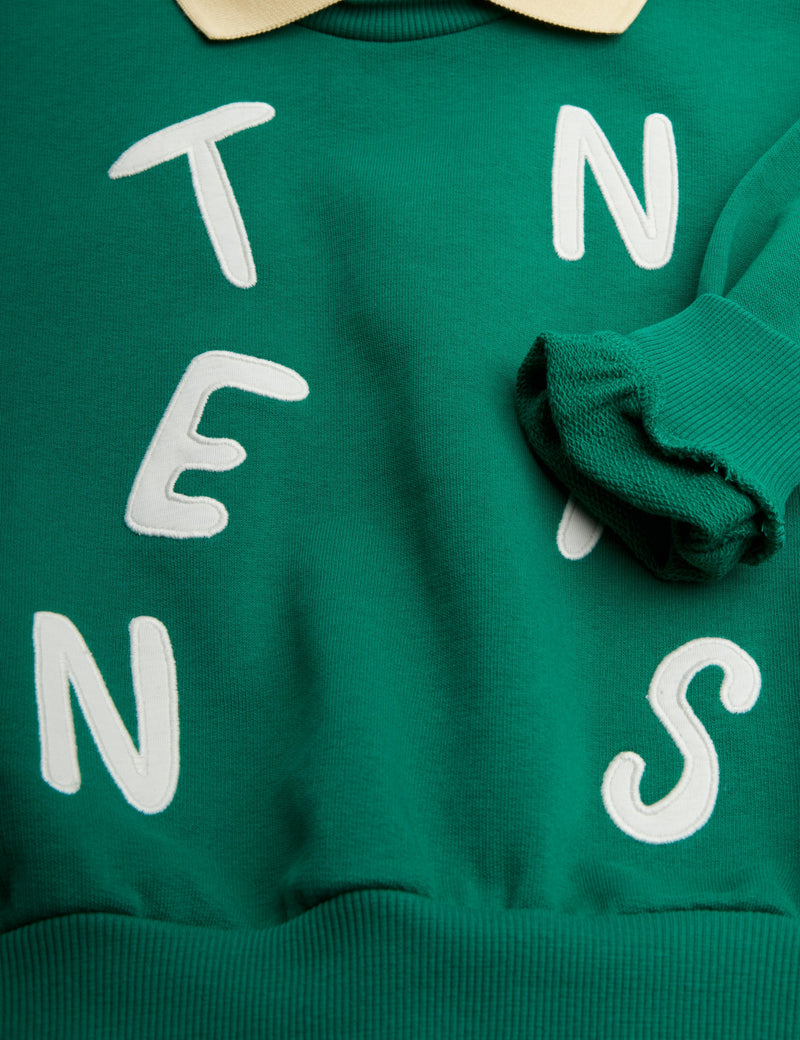 [Mini Rodini] Tennis Application Collar Sweatshirt - Green