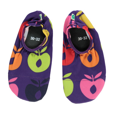[Smafolk] Bathing Shoes For Children With Retro Apples - Purple Heart