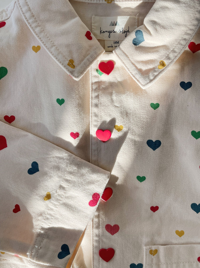 [Konges slojd] Fen Shirt Jacket - Multi Heart Blush