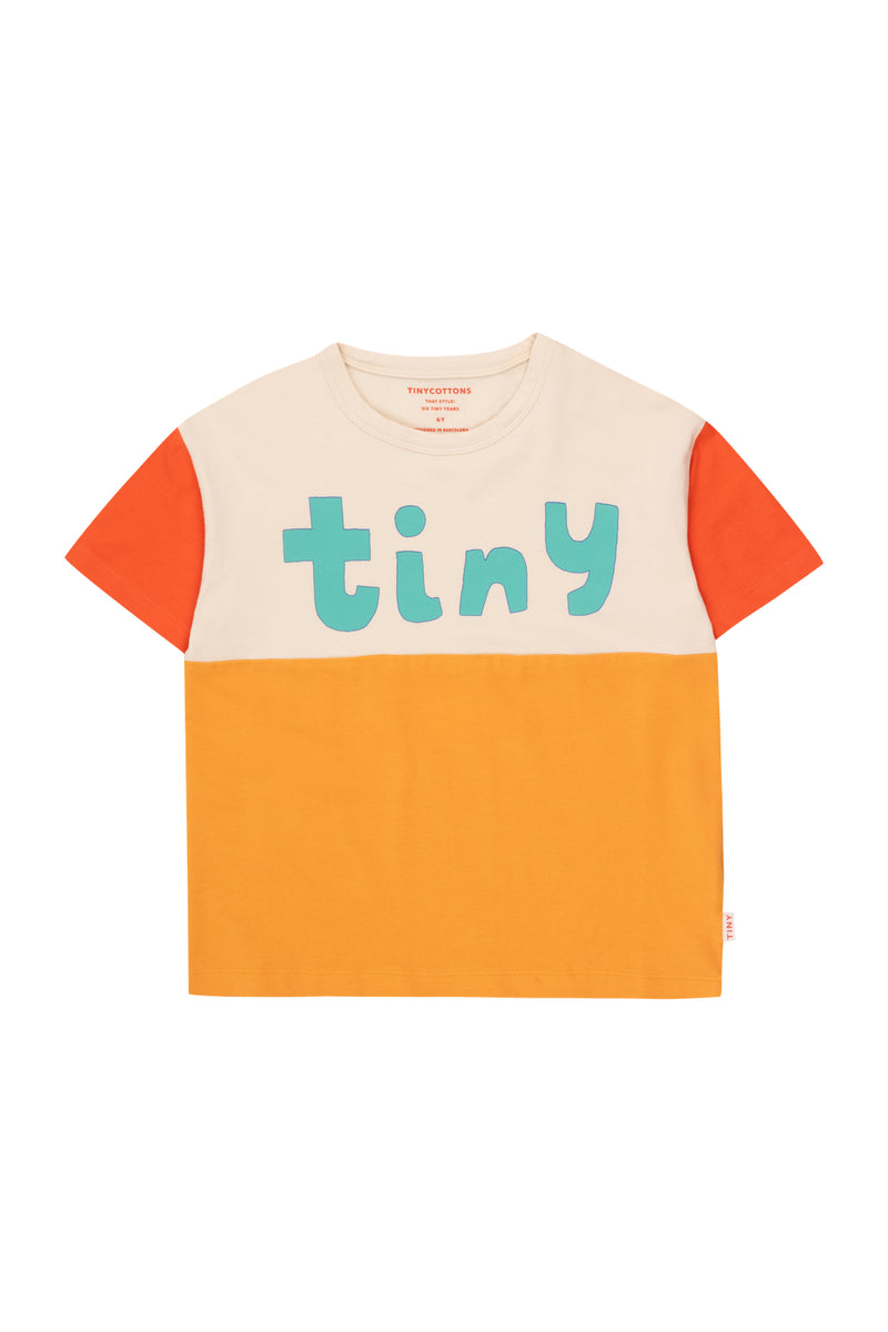 [TINYCOTTONS] Tiny Color Block Tee - Light Cream / Orange