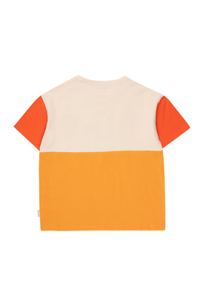 [TINYCOTTONS] Tiny Color Block Tee - Light Cream / Orange
